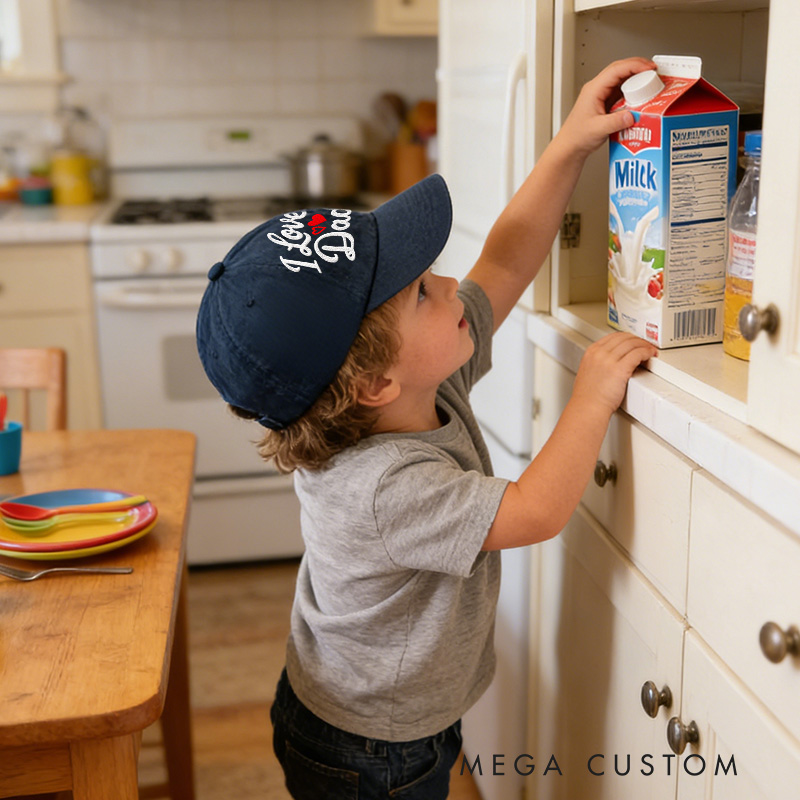Personalized I Love XX Embroidered Hat Perfect Gift For Family  kid Baseball Cap