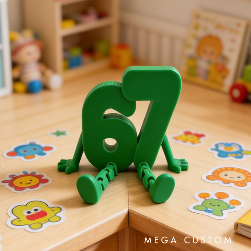 Personalized 3D Printed 67 Flexi Buddy Figurine Desktop Articulating Flexible Toy