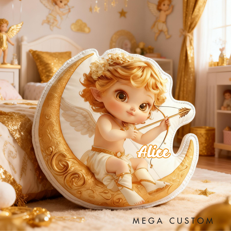 Personalized Cute Valentine's Day Cupid with Name Graphic 3D Print Pillow Valentine's Day Gifts Funny Gifts