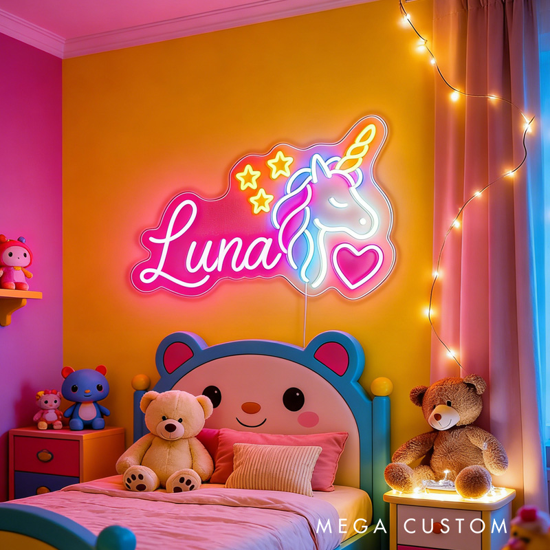 Personalized Cute Dream Horse Shaped Colorful LED Light For Kids Bedroom Wall Decor Neon Sign