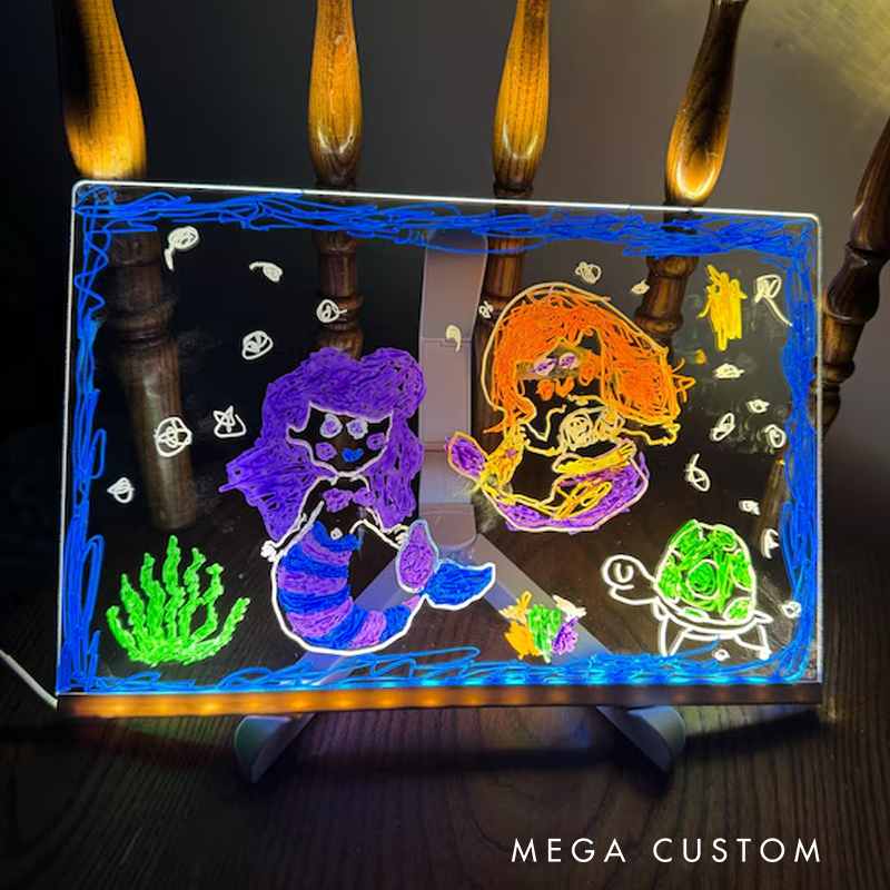 Kids LED Acrylic Drawing Board Coloring Sheets Included Perfect Birthday Gift for Girls and Boys Light up Drawing Pad for Kids