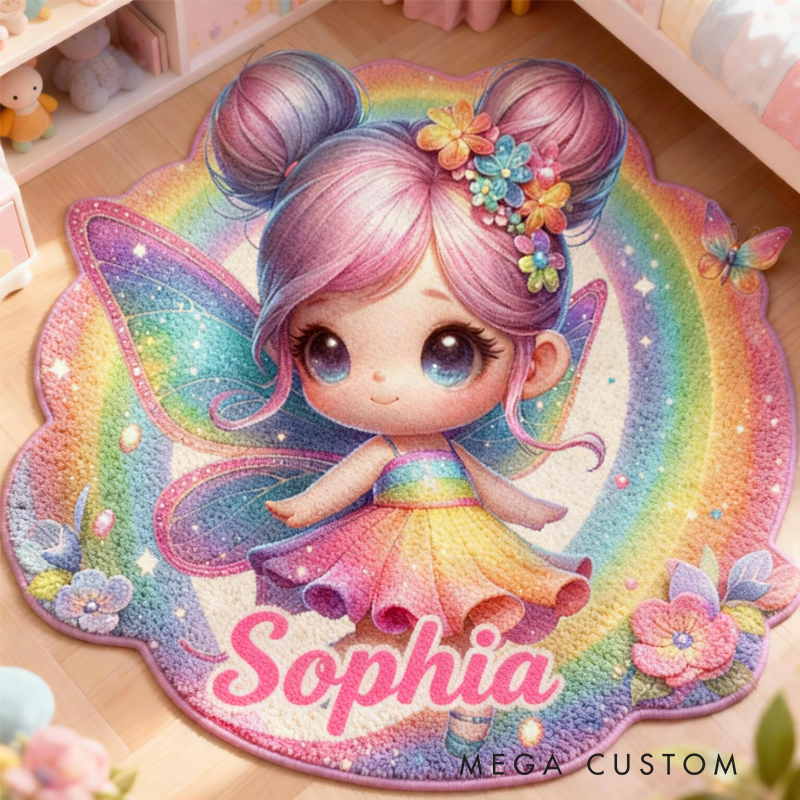 Personalized Rainbow Flower Fairy Customizable with Your Name Cute Gift for Children