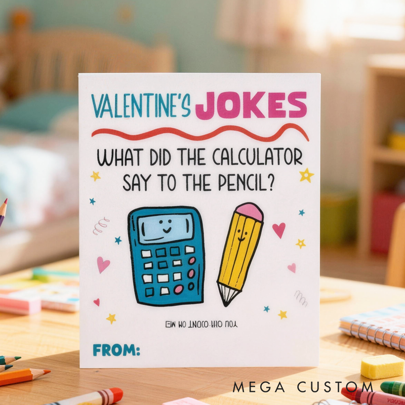 Personalized Joke Valentines Day Cards Kids Classroom Exchange Cards Valentines Gifts