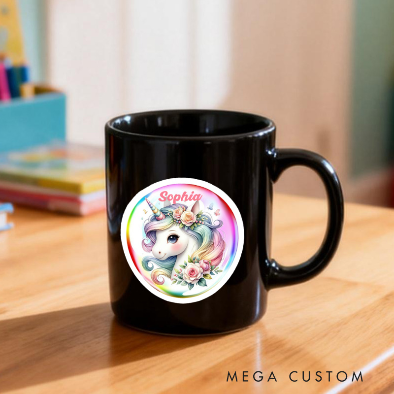 Personalized Cute Dream Horse Waterproof Stickers with Name Gift Decor Party Favors for Kids