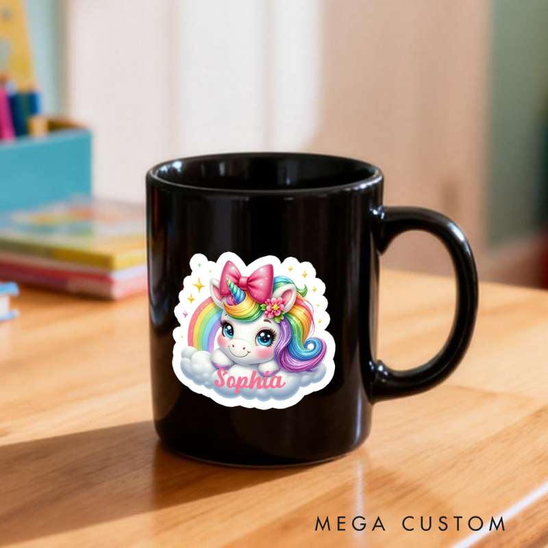 Personalized Cartoon Dream Horse Stickers with Name Gift Decor Party Favors for Kids