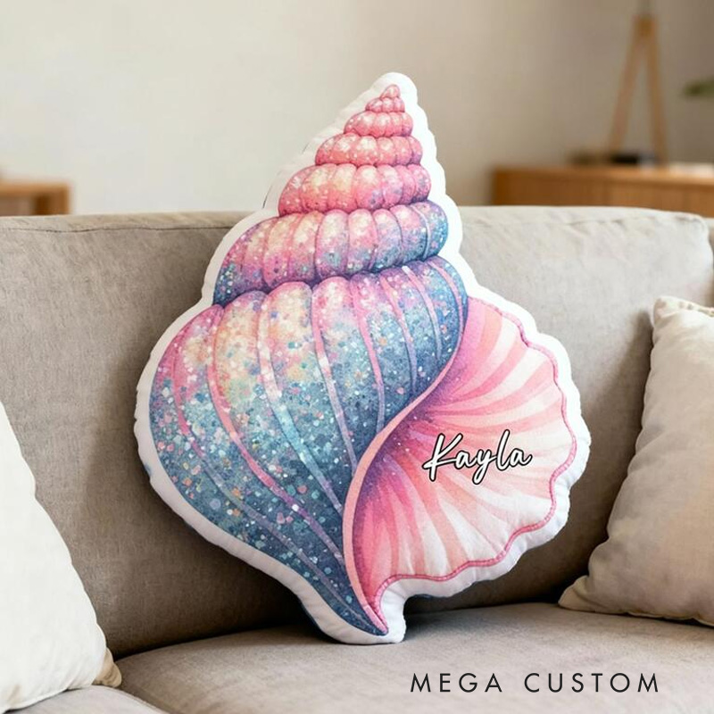 Personalized Theme Custom Name Colorful Seashell Ocean Dream Soft 3D Print Pillow