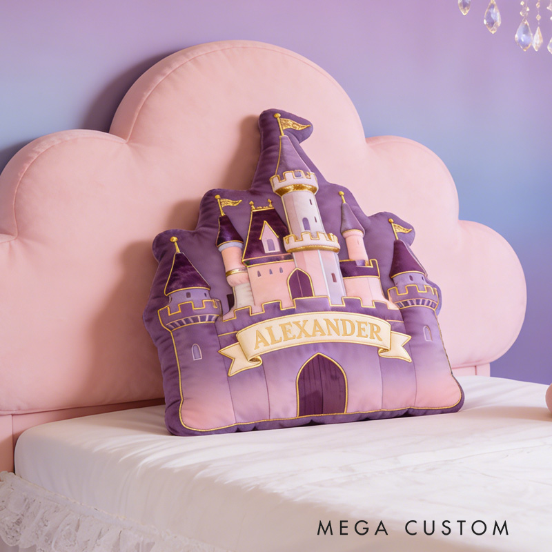 Personalized Castle Theme Custom Name Royal Palace Fairytale Prince and Princess Style 3D Print Pillow