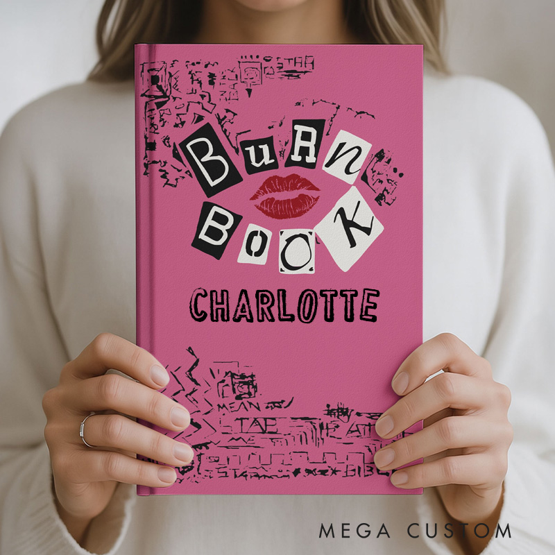 Personalized Trendy Pink Theme Custom Name Fashion Mark Pattern Creative Journal Gifts For Girl Daughters Friends