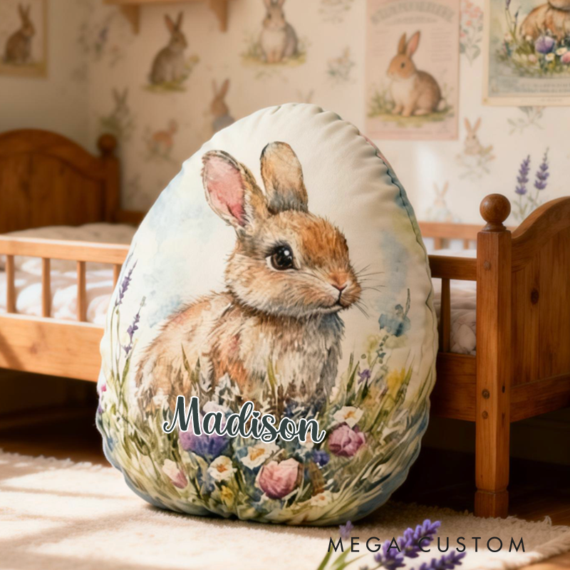 Personalized Retro Bunny Easter egg Graphic 3D Print Pillow Birthday Gifts Funny Gifts Easter Gifts 