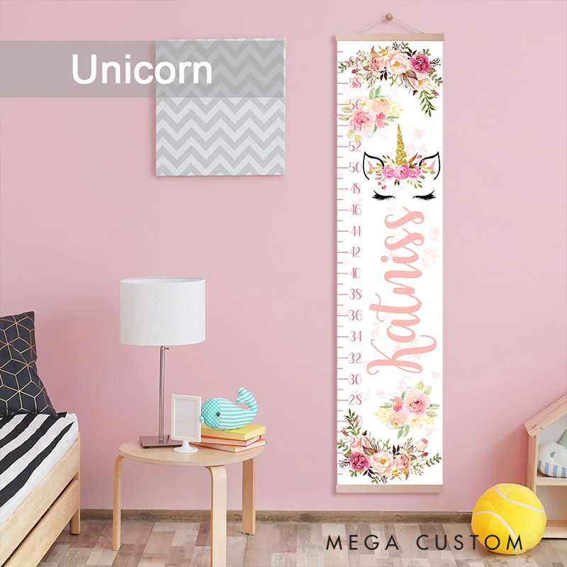 Personalized Woodland Theme Custom Name Cute Forest Animals Kids Height Growth Chart