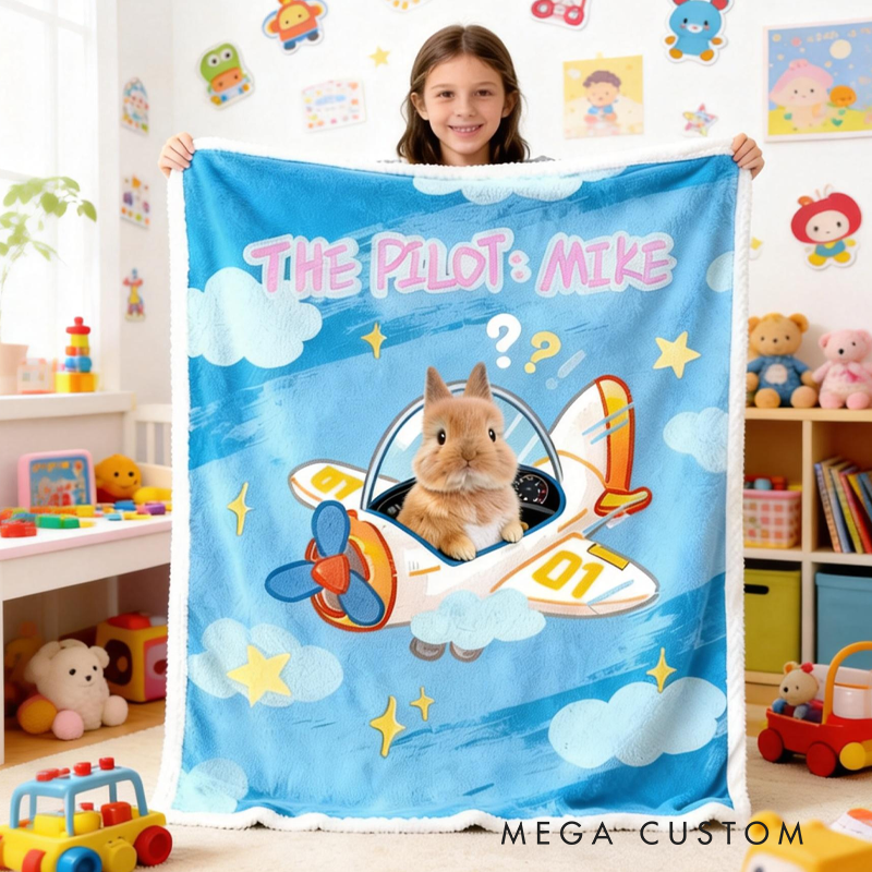 Personalized Pet Photo Blanket Blanket Flannel Sherpa Bed Couch Throw Nursery Home Decor Birthday Gift