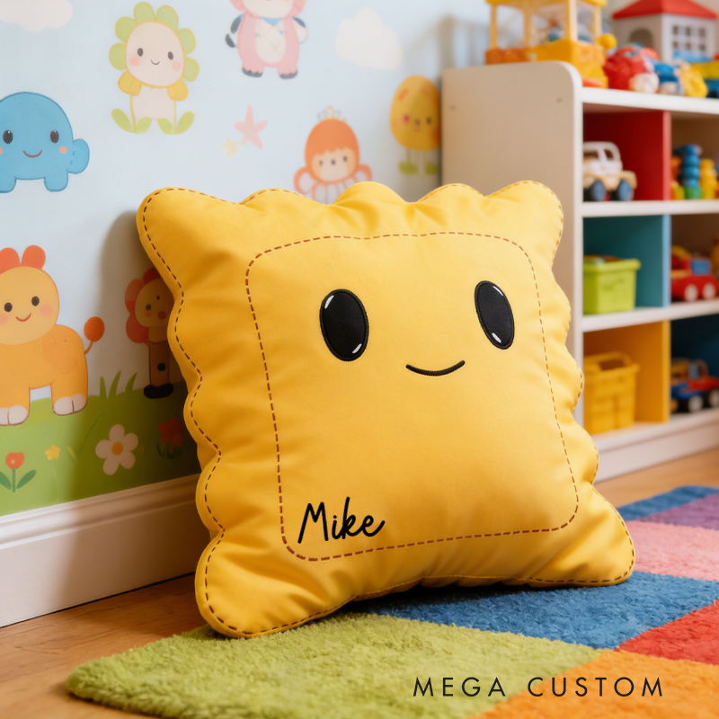 Personalized Cute Ravioli Guy with Butt Cheeks Pillow Nursery Decor Toddler Gift 