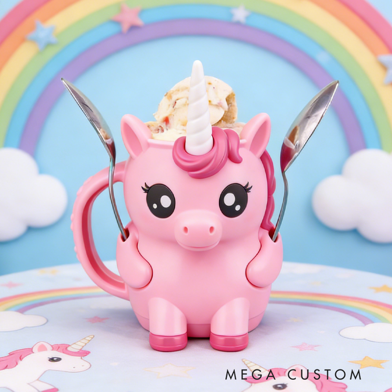 Pink Dream Horse Ice Cream Pint Holder 3D Printed Cozy with Spoon Slot