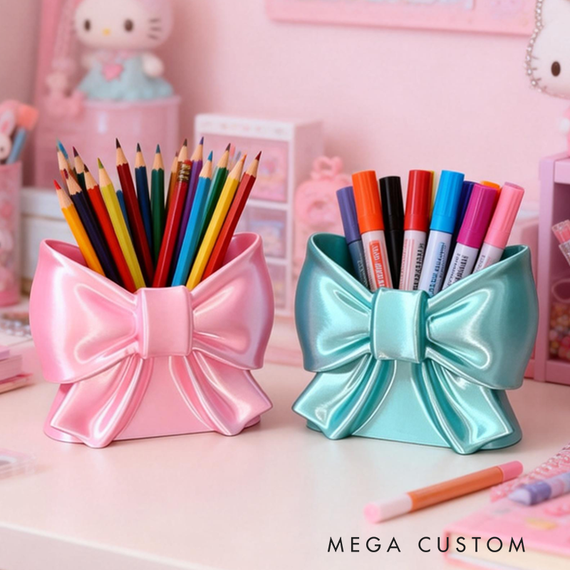 Cute Bow Pen Holder Storage Makeup Brush Holder Birthday Gift for Kids Kids Room Decor