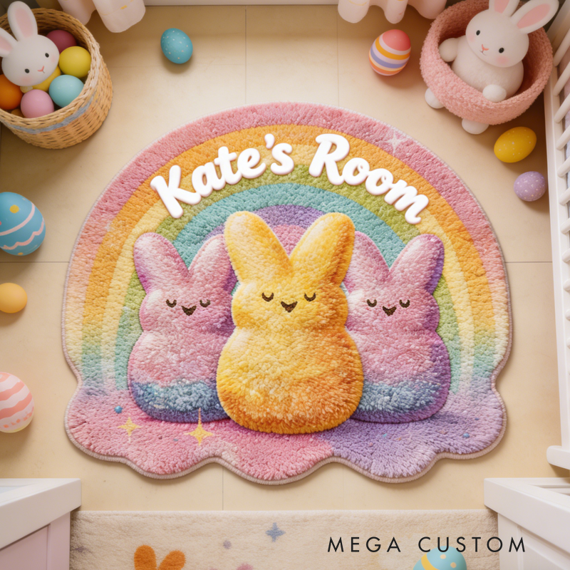 Personalized Cute Easter Peeps Bunnies with Name Home Decor Easter Gift for Kids Birthday Gift for Kids