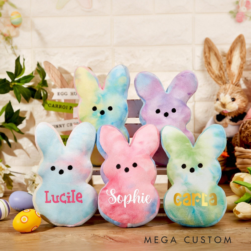 Personalized Easter Marshmallow Bunny Plush Toy an Easter Gift for Children Easter Gifts for Kids