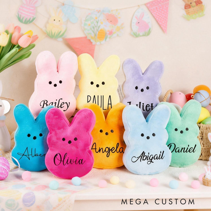 Personalized Cute Easter Marshmallow Bunny Plush Toy an Easter Gift for Children Easter Gifts for Kids