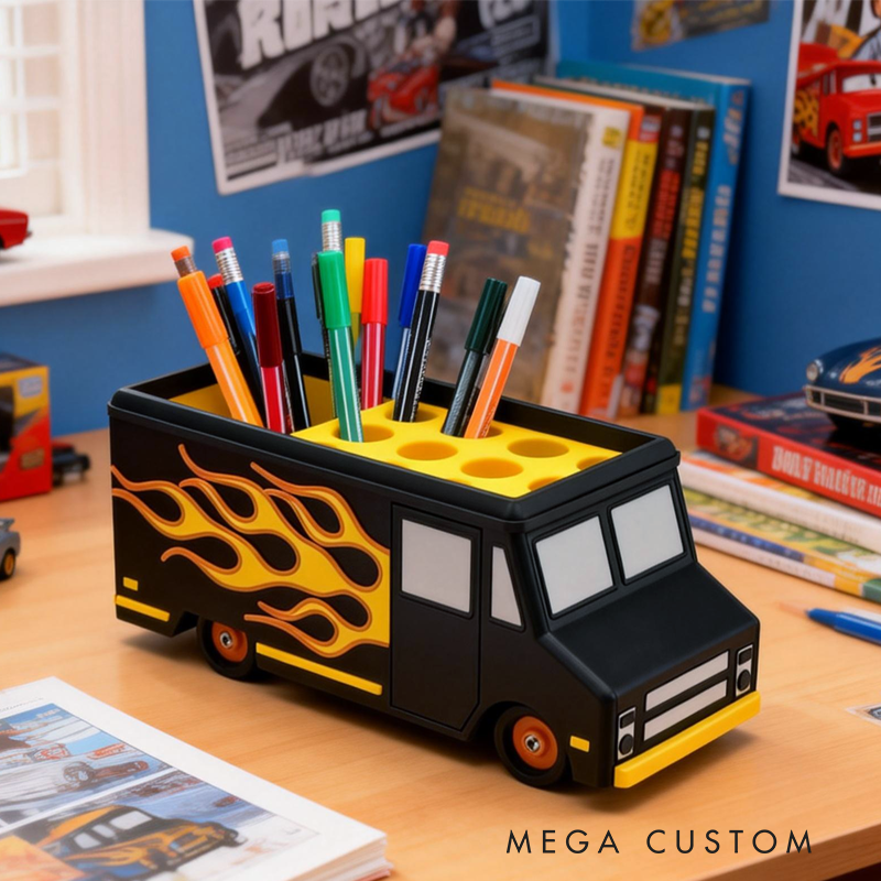 Hot Rod Truck Pen Holder Desk Organizer Birthday Gift for Kids Kids Room Decor 