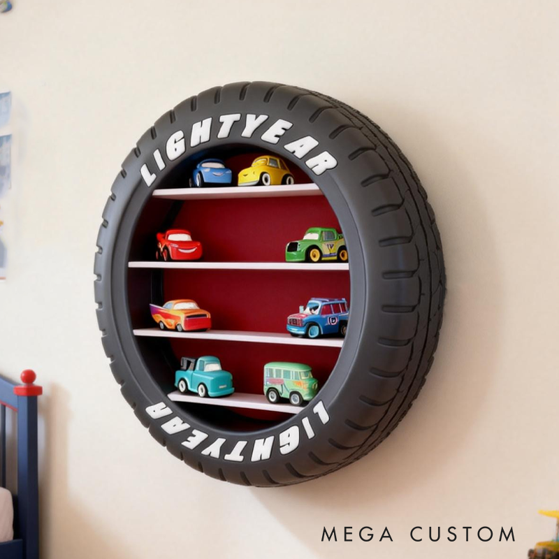 Cars Tyre Display Shelf 3D Printed Display for Hot Wheels Matchbox Toys Gifts for Kids and Collectors