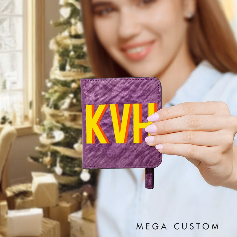 Personalized Shadow Name Leather Compact Bifold Pocket Wallet with Name Birthday Anniversary Gift for Women Girls