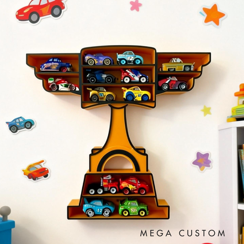 Mini Piston Cup Trophy Shelf Storage For Mini Racers Matchbox Toys Gifts for Kids and Collectors