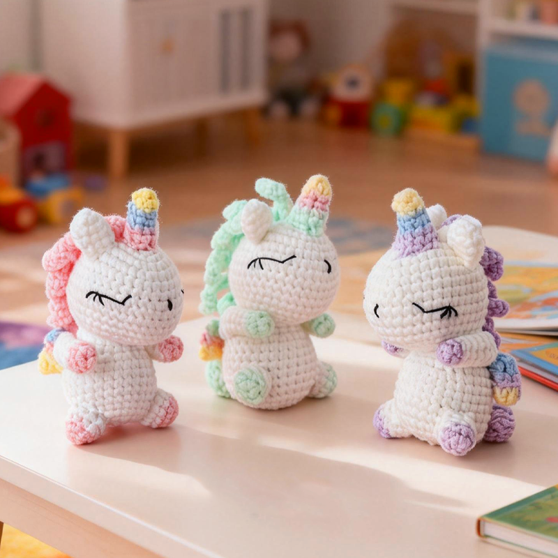 Handmade Crochet Dream Horse Animals Gift Creative Gifts Birthday Gifts for Kids Girls