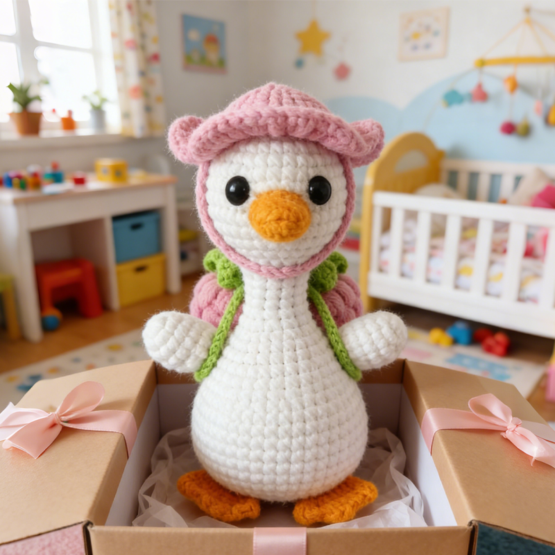 Handmade Crochet Cute Little Goose Animals Gift Creative Gifts  Birthday Gifts for Kids