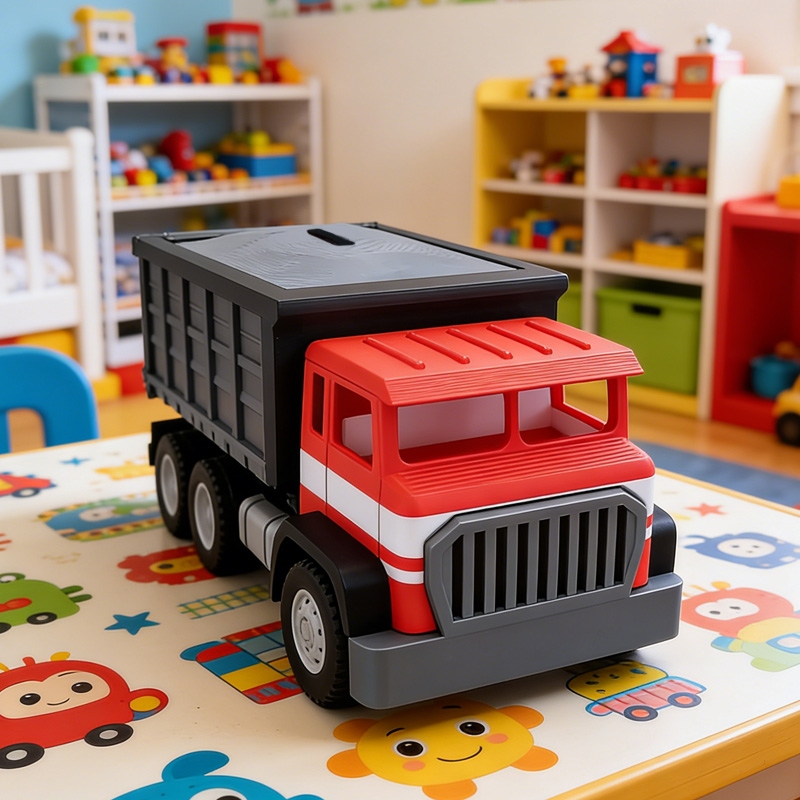Personalized Fire Truck Theme Name Red Black Vehicle Toy Money Box Kids Room Decor Gift for Boys 3D Printing Piggy Bank