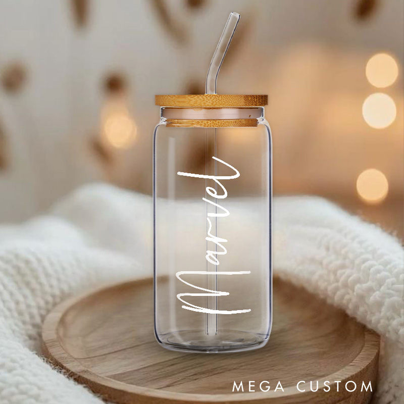 Personalized Elegant Script Name Marvel Glass for Minimalist and Sophisticated Style Unique Glasse Cup