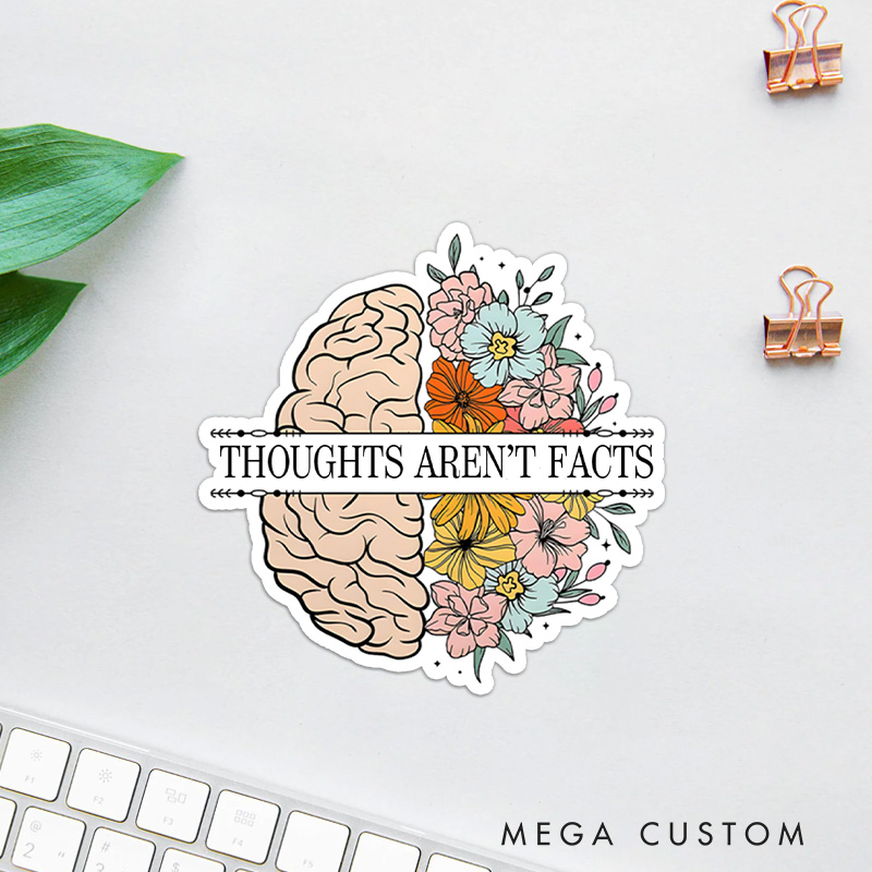 Personalized Thoughts Aren't Facts Sticker Mental Health and Recovery Stickers Mental Health Gift