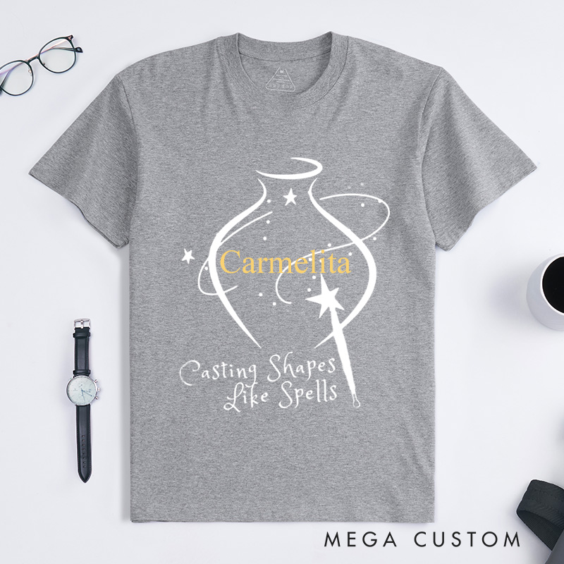 Personalized Casting Shapes Like Spells Classic T-Shirts Wizard Pottery Shirt Pottery Shirt Customized Name Shirt Gift for Pottery Lover