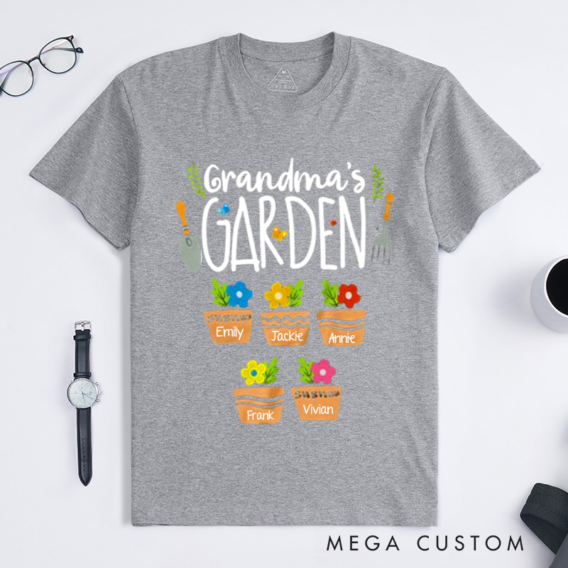 Personalized Grandma's Garden Classic T-shirts Grandma Gift Nana Shirt Oma Shirt Grandma Shirt Grandma Tee Gardening Gifts Mother's Day Gift