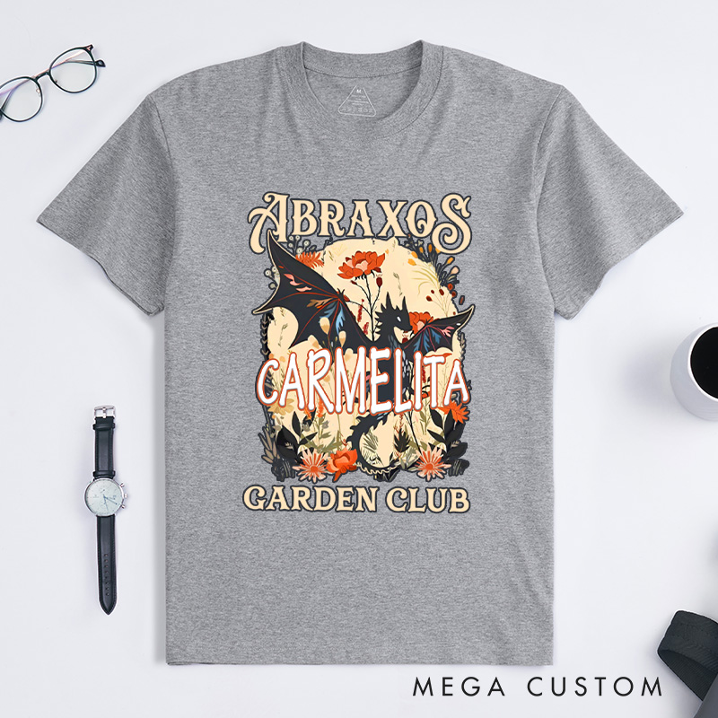 Personalized Garden Club Classic T-Shirts Fantasy Book Lover Shirt Bookish Gift Flower Shirt Dragon Shirt Reading Gift Gardening Gift