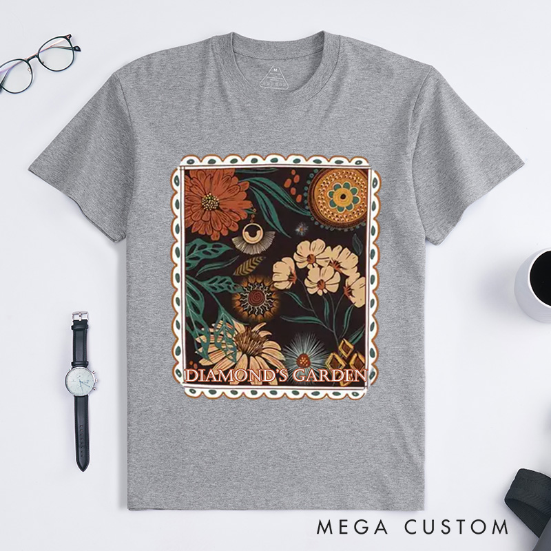 Personalized Boho Floral Cottagecore Classic T-Shirts Fall Flowers Nature Shirt Wildflower Garden Shirt Gift for Plant Lover Gift