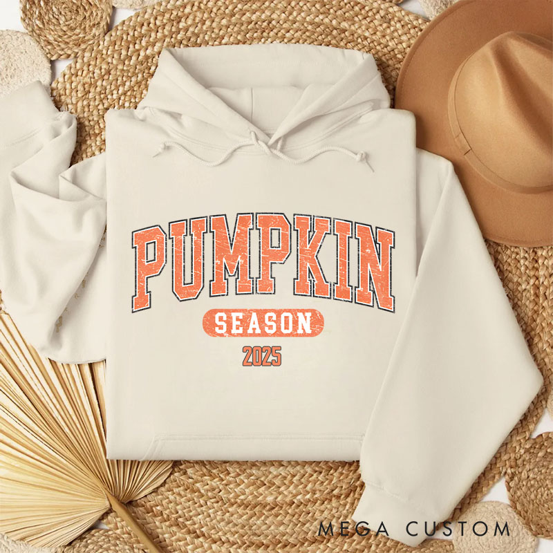 Personalized Pumpkin Season Classic Autumn Inspired Typography Halloween Hoodies
