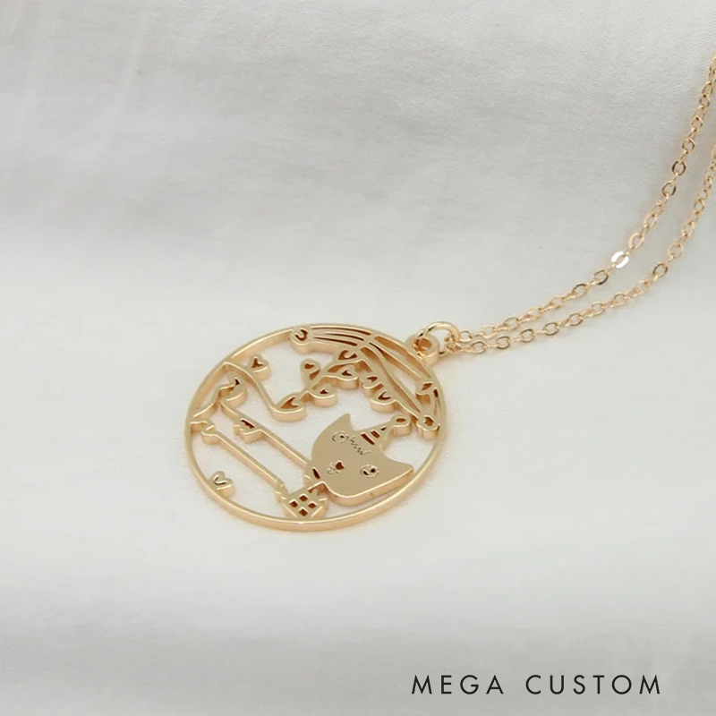 Customized Children Artwork Necklace Kids Drawing Necklace Unique Gifts for Her and Him