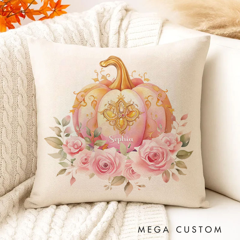 Personalized Cute Angel Pumpkin Halloween Pillows for Sweet Seasonal Charm