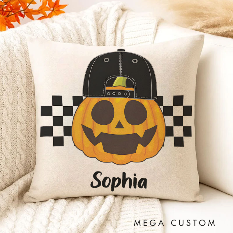 Personalized Pumpkin Name Halloween Pillows for Unique and Playful Holiday Decor