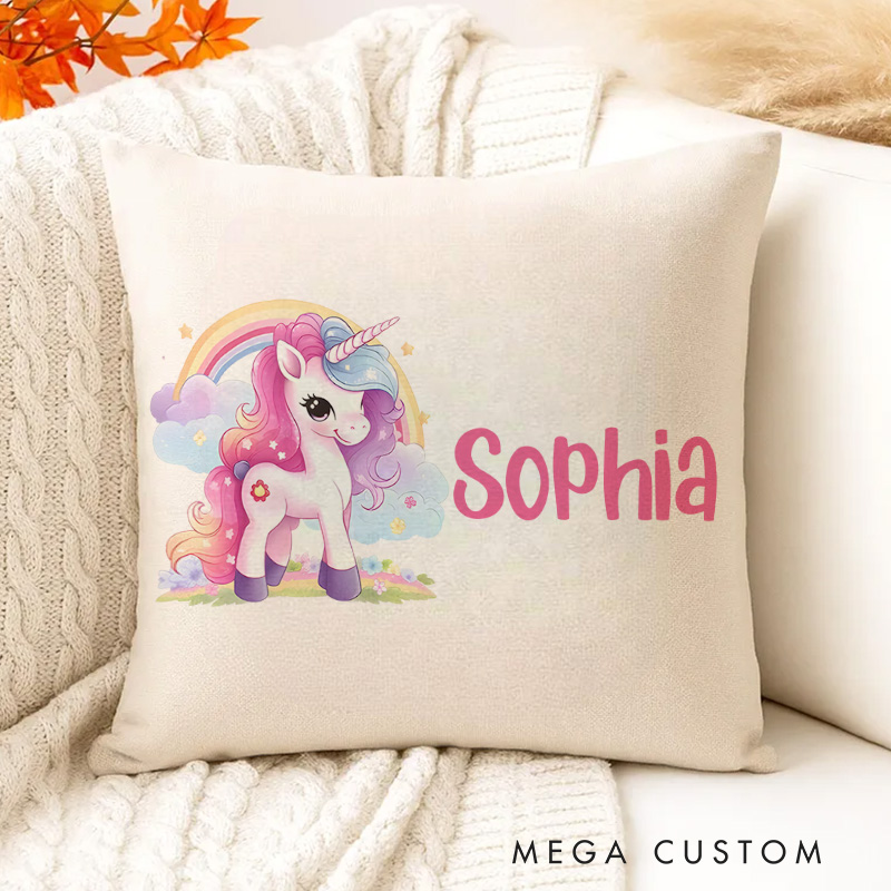 Personalized Magical Unicorn Name Pillow for a Whimsical and Dreamy Touch