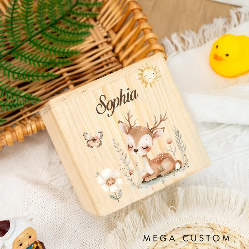 Personalized Deer Piggy Bank Enchanting Forest Creature with Custom Name and Graceful Deer Motif
