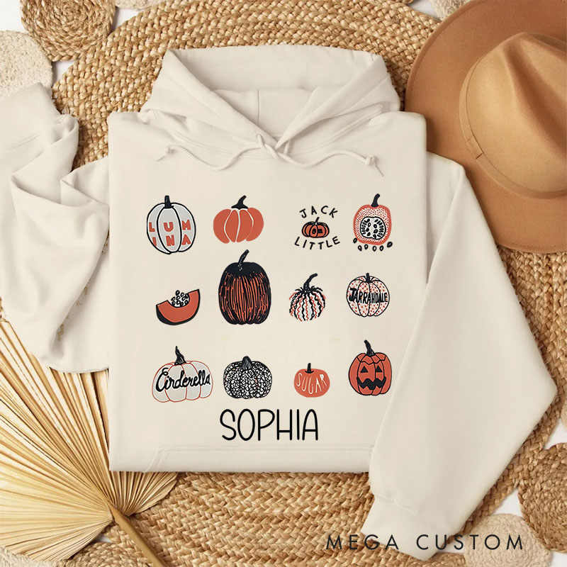 Personalized Charming Pumpkin Patch Collection for Cozy Autumn Hoodies