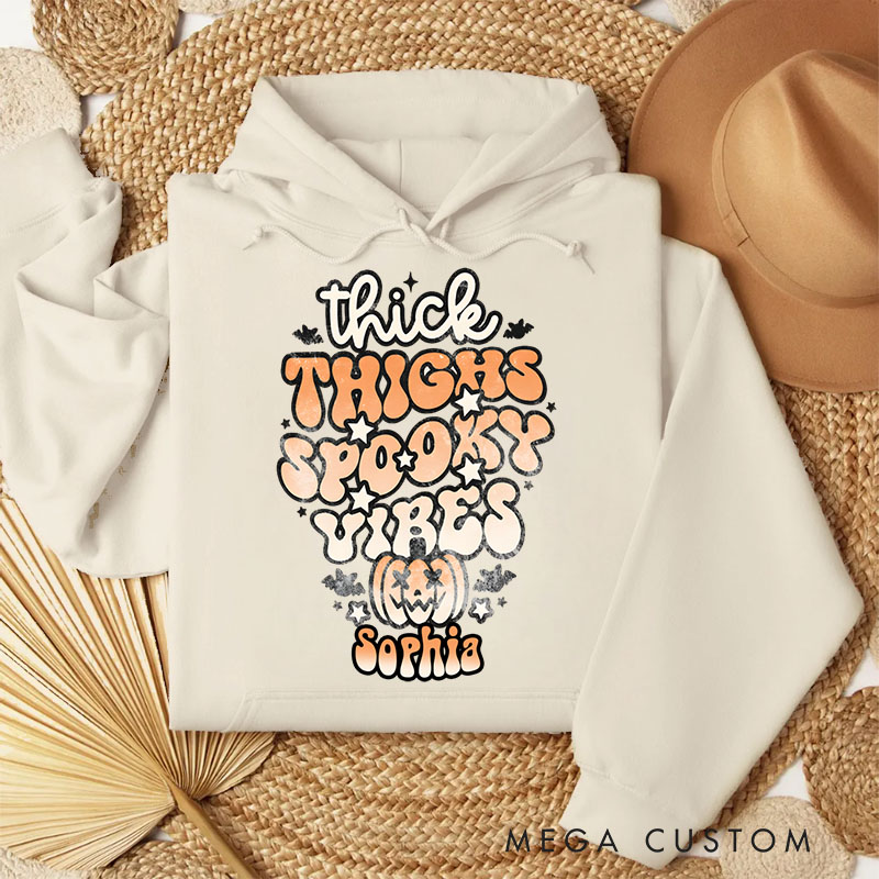 Personalized Playful and Spooky Vibes Typography for Cool Casual Hoodies