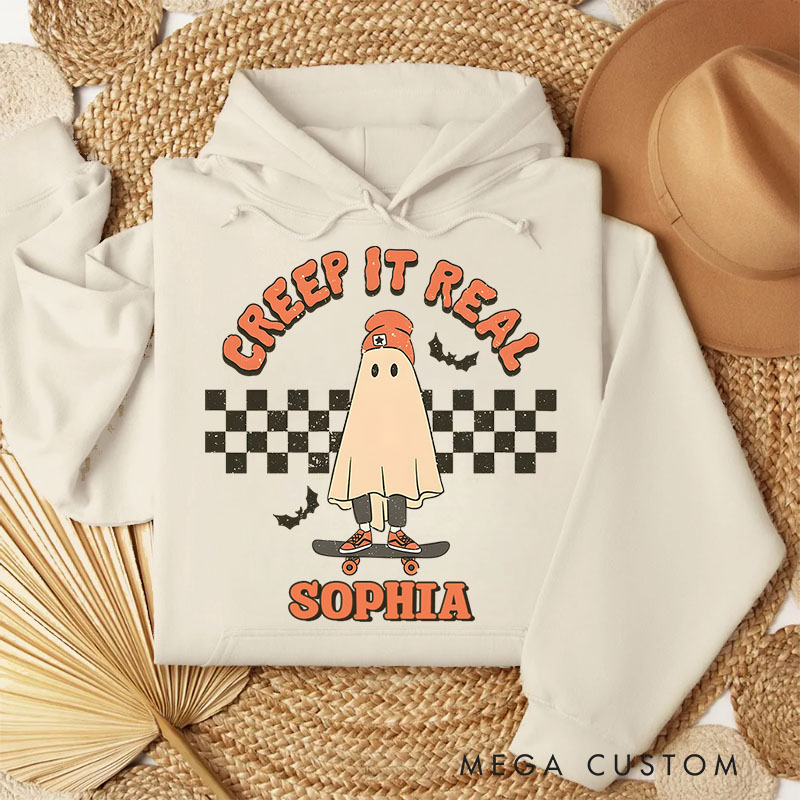 Personalized Creep It Real Ghost with Retro Vibes for Trendy and Cool Hoodies