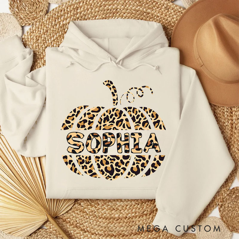 Personalized Leopard Print Pumpkin for Stylish and Fashion-Forward Hoodies
