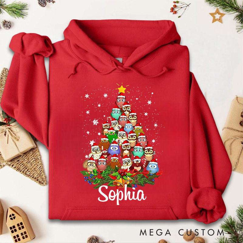 Personalized Christmas Tree Made of Festive Characters and Ornaments Christmas Hoodies