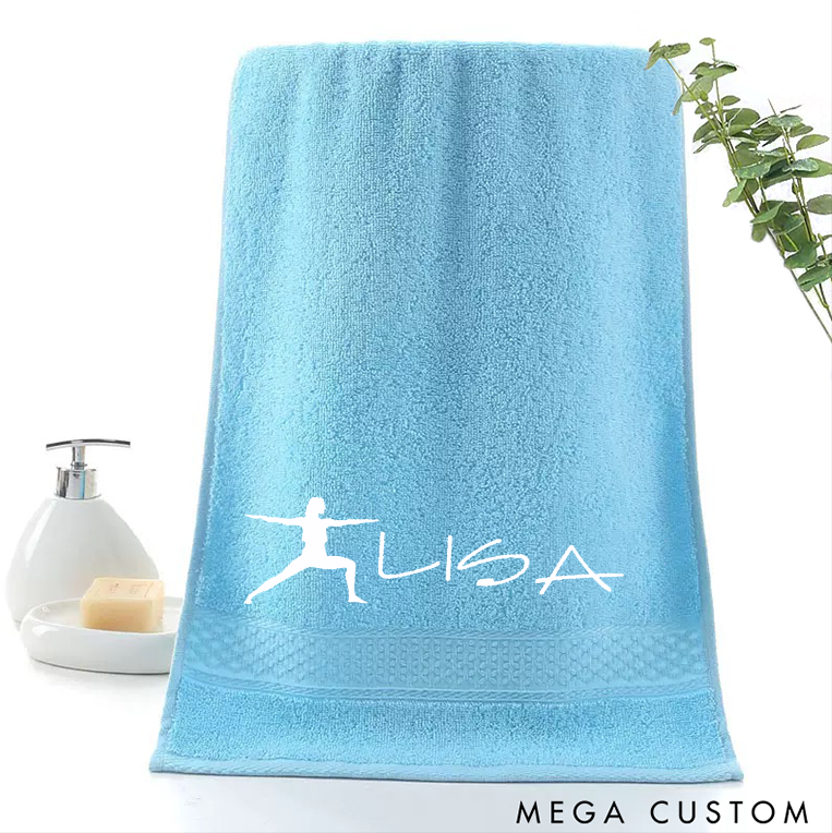 Personalized Yoga Hand Towel with Warrior Pose Design Perfect for Yoga Meditation and Relaxation