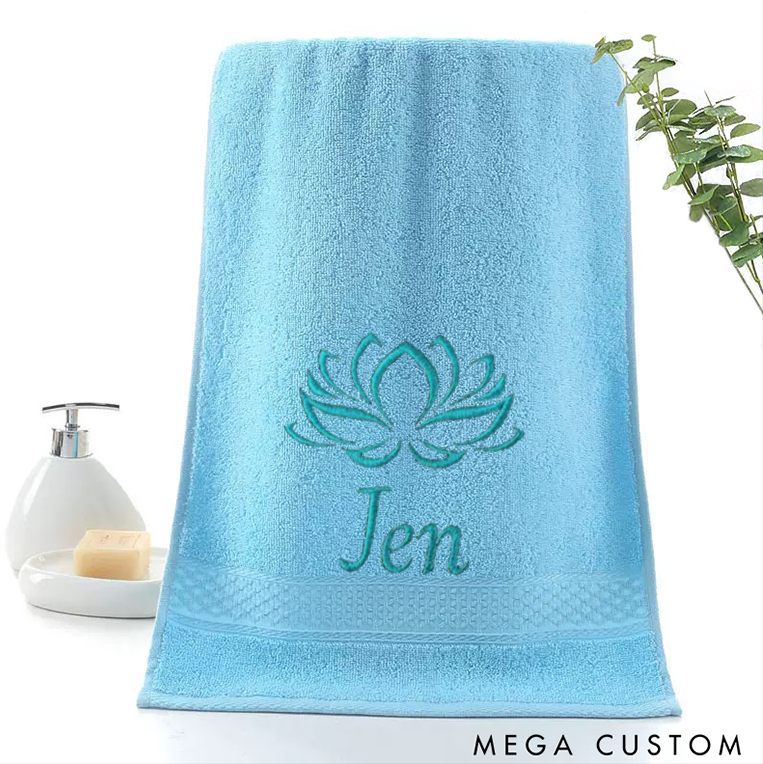 Personalized Yoga Hand Towel with Lotus Design Sports Towel Perfect for Yoga Meditation and Relaxation
