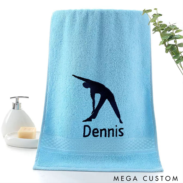 Personalized Yoga Hand Towel with Stretch Pose Design Perfect for Yoga Meditation and Relaxation
