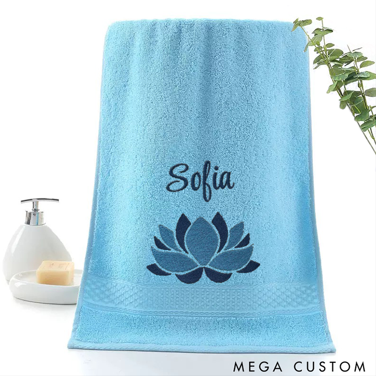 Personalized Yoga Hand Towel with Elegant Lotus Design Perfect for Yoga Meditation Fitness and Relaxation