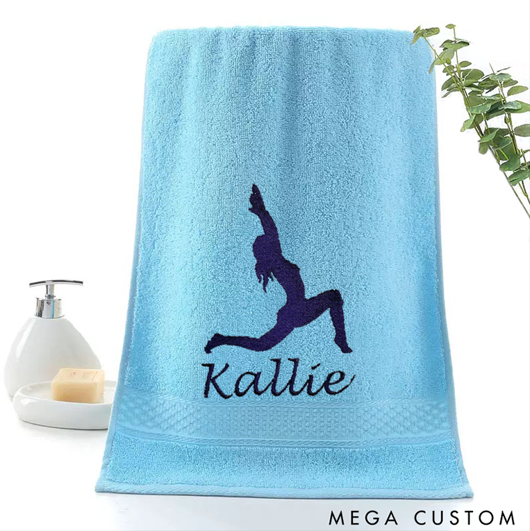 Personalized Yoga Hand Towel with Yoga Pose Design Perfect for Yoga Sessions Fitness or Everyday Use